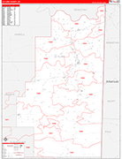 Le Flore County Wall Map Red Line Style